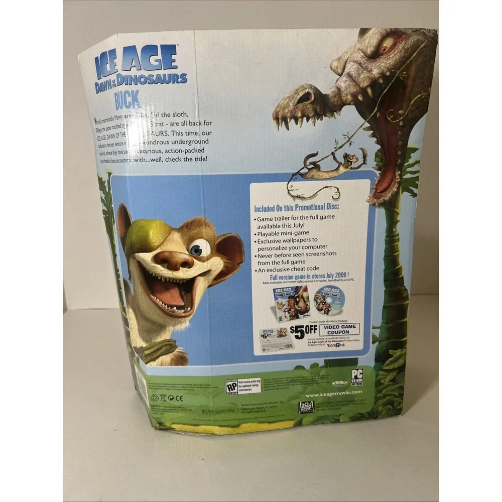 Ice Age Dawn Of The Dinosaurs. NIB Buck Plush With Video Game PCCDRom Activision